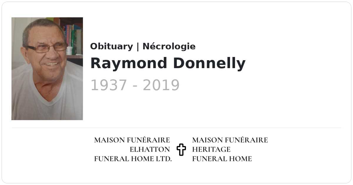 Raymond Donnelly Obituaries Elhatton's Funeral Home Ltd.